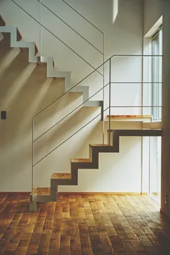 Escalier suspendu en bois