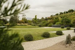 Jardin paysager avec allée